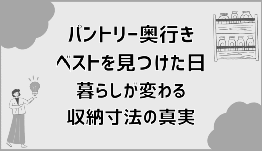 パントリー奥行きベストを見つけた日。暮らしが変わる収納寸法の真実