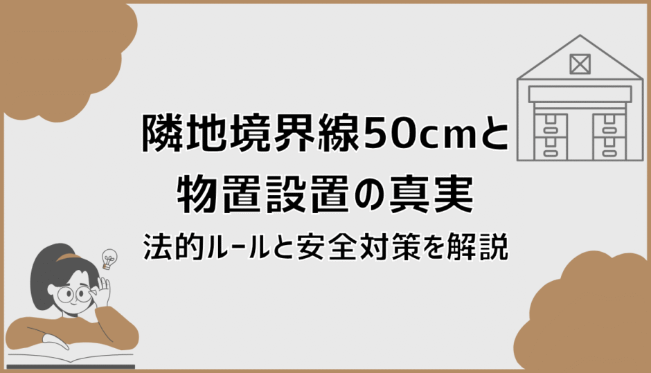 隣地境界線50cmと物置設置の真実。法的ルールと安全対策を解説