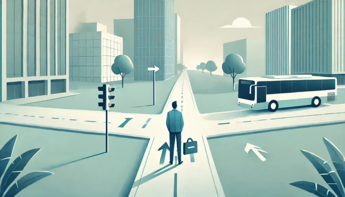 通勤で徒歩20分がきついと迷う場面