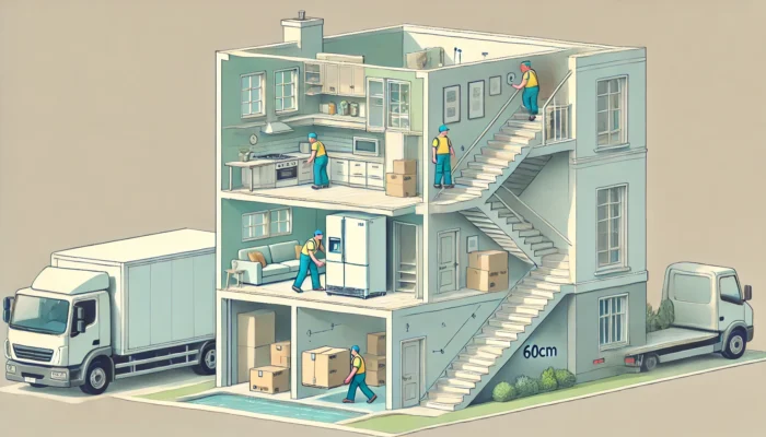 2階リビングの冷蔵庫60cmに関する搬入と対処法