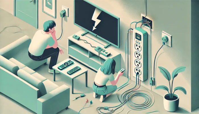 テレビが雷で電源が入らない場合の判断