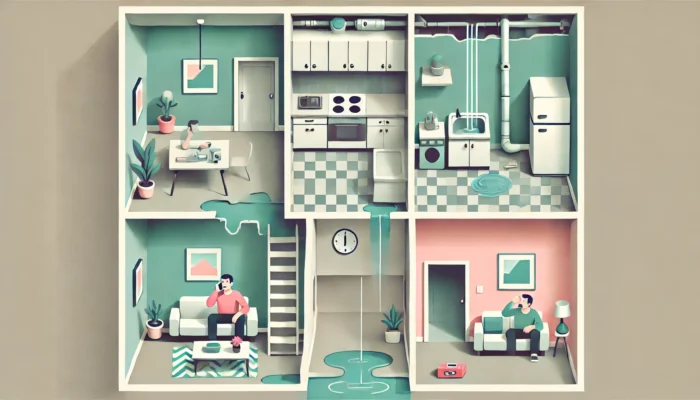 上の階から水漏れの賃貸における賠償と相場