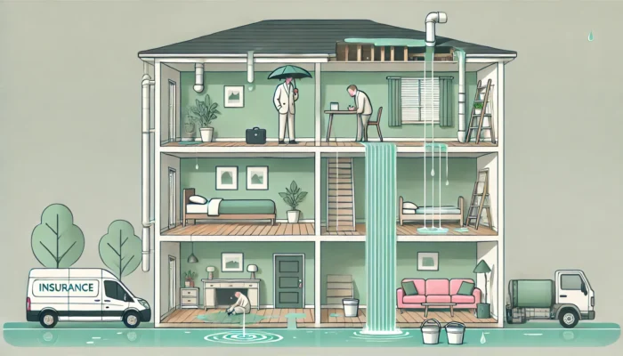 上の階から水漏れが起きた賃貸の賠償や相場
