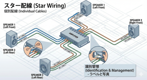 複数スピーカー設置時の配線方法