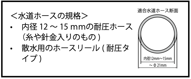使えるホース条件
