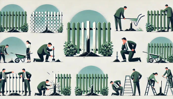 フェンスの根元修理の原因や直し方