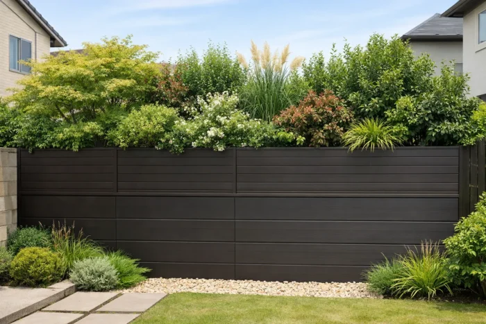 フェンスと植栽の組み合わせ