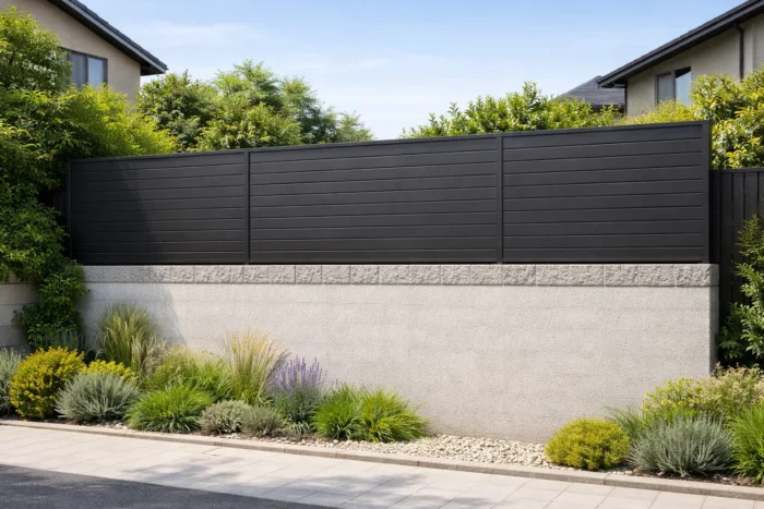 2mフェンスと擁壁の活用