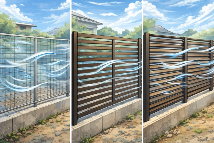 風を通すタイプのフェンスを選ぶ