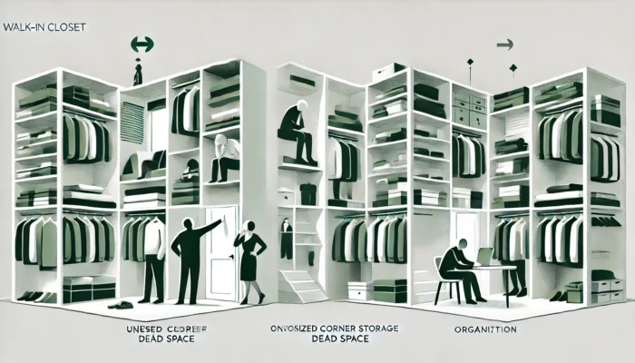 ウォークインクローゼットのコの字のデッドスペース原因と対策
