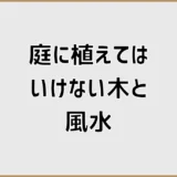 庭に植えてはいけない木は風水より先に何を見る