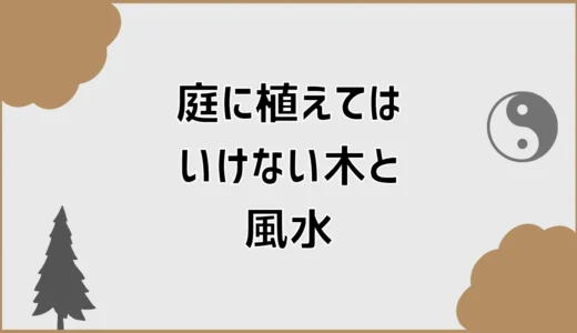庭に植えてはいけない木は風水より先に何を見る