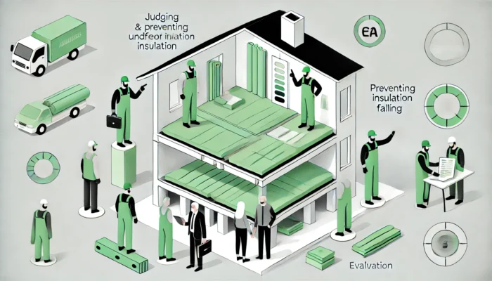 床下断熱材の落下防止と判断