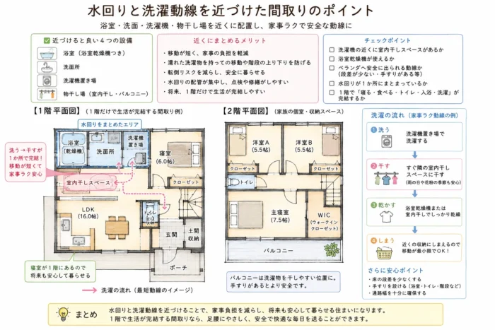 水回りと洗濯動線を近づける