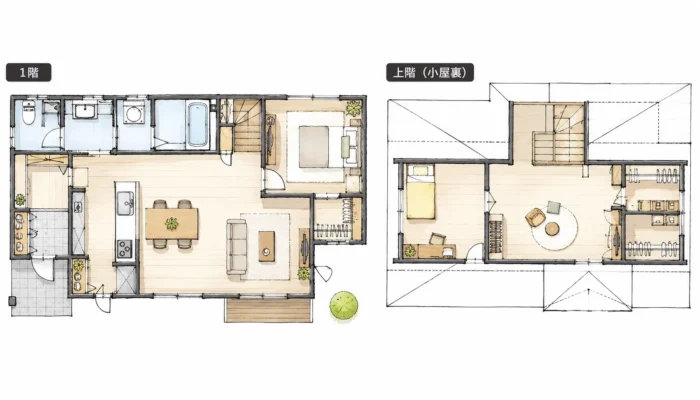 1.5階建てで見るべき間取り図ポイント