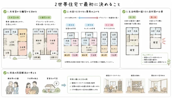 2世帯住宅の間取り図で最初に決めること