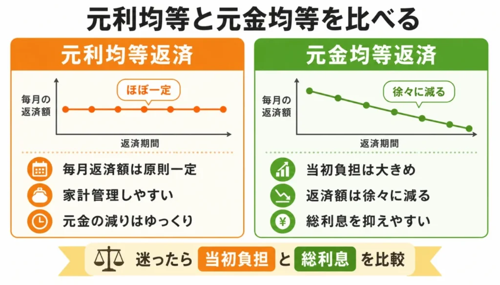 元利均等と元金均等を比べる